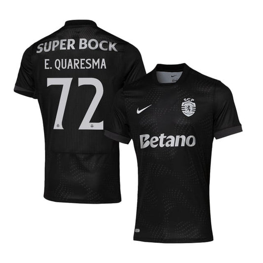 Eduardo Quaresma 72 Sporting CP 2025-26 Away Match Jersey – Black