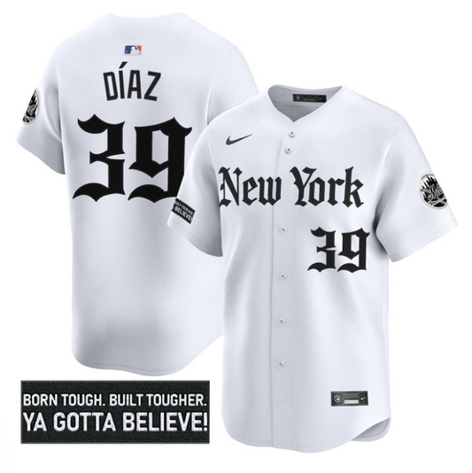 Edwin Díaz Jersey #39 New York Mets Gothic Borough Edition Stitched White