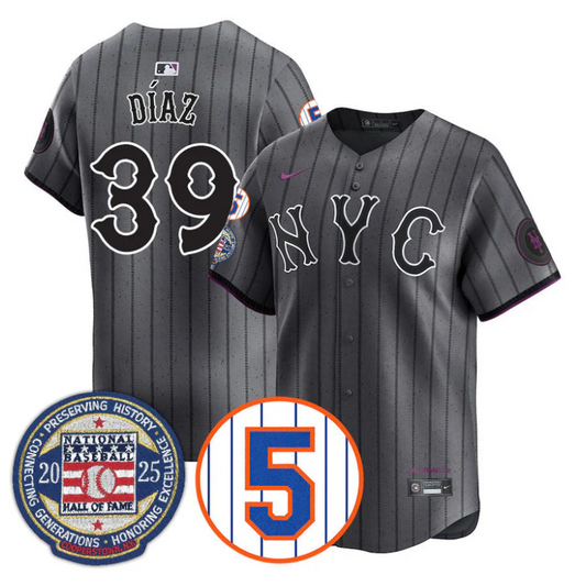 Edwin Díaz Jersey #39 New York Mets Hall of Fame Gold Stitched City Connect