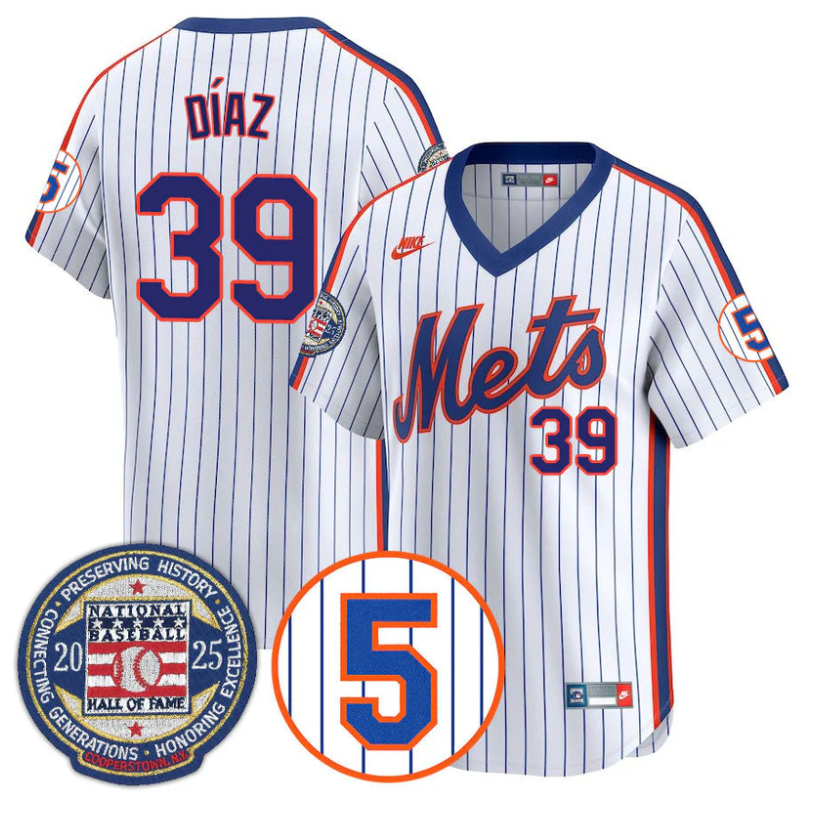Edwin Díaz Jersey #39 New York Mets Hall of Fame Gold Stitched Throwback