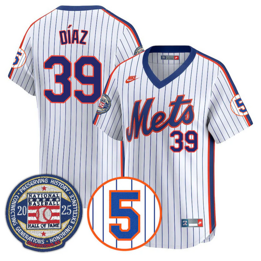 Edwin Díaz Jersey #39 New York Mets Hall of Fame Gold Stitched Throwback