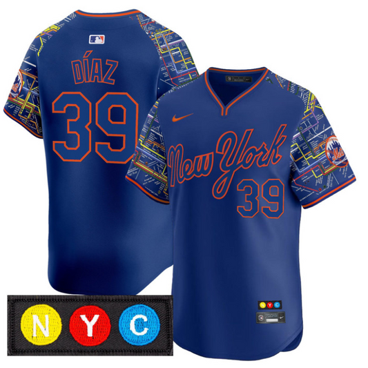Edwin Díaz Jersey #39 New York Mets Subway Style Vapor Premier Limited Stitched Royal