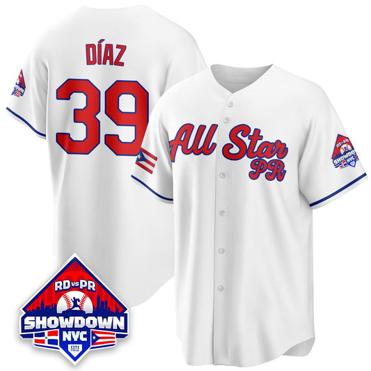 Edwin Díaz Jersey #39 Puerto Rican Baseball All-Star 2025 Stitched White