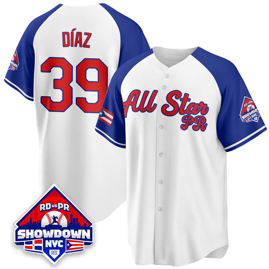 Edwin Díaz Jersey #39 Puerto Rican Baseball All-Star 2025 Stitched White Alter