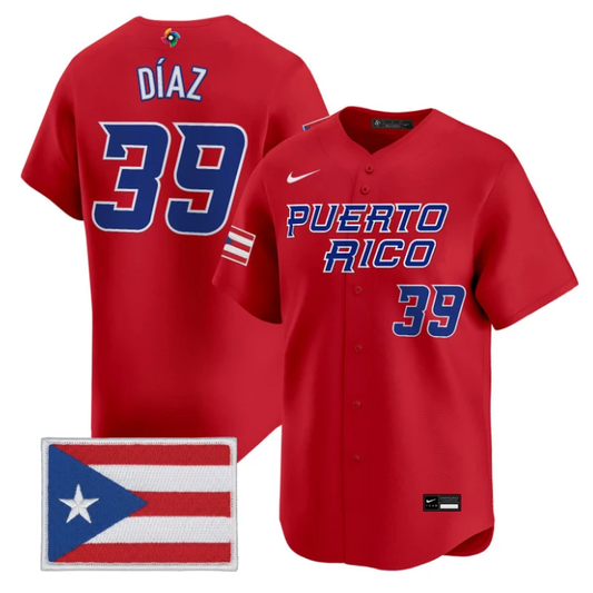 Edwin Díaz Jersey #39 Puerto Rico World Baseball Classic 2026 Stitched