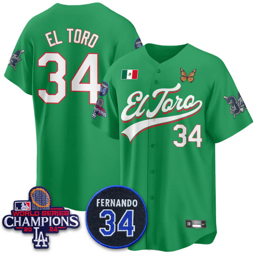 El Toro Jersey #34 Dodgers Mexican El Toro For 34 Stitched Green
