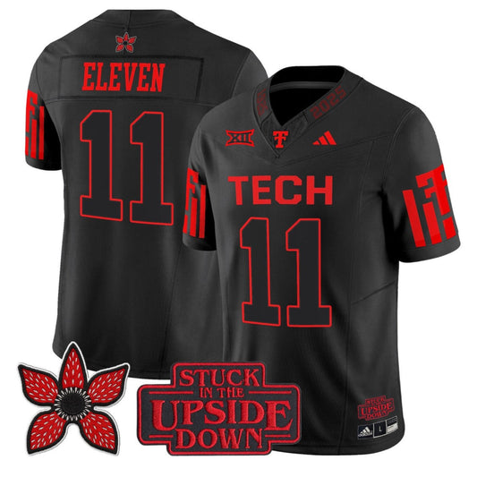Eleven Jersey #11 Texas Tech Red Raiders Stranger Things Edition Stitched
