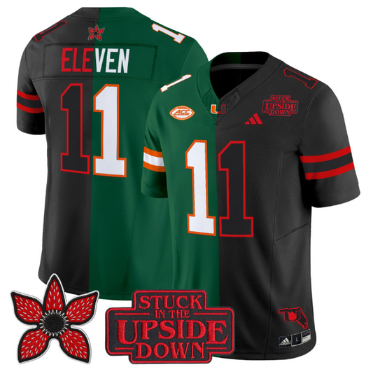 Eleven Jersey #11 Miami Hurricanes Upside Down Edition Stitched