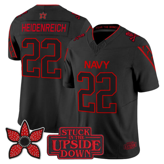 Eli Heidenreich Jersey #22 Navy Midshipmen Stranger Things x Jolly Roger Stitched