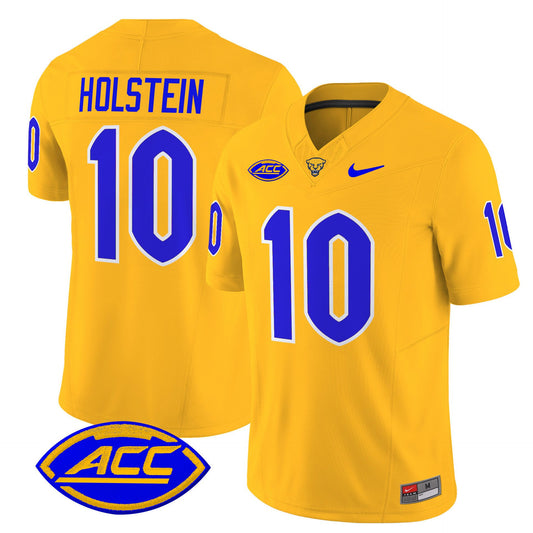Eli Holstein Jersey #10 Pittsburgh Panthers 2025 Limited Stitched Gold