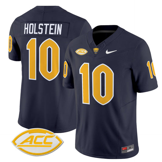 Eli Holstein Jersey #10 Pittsburgh Panthers 2025 Limited Stitched Navy