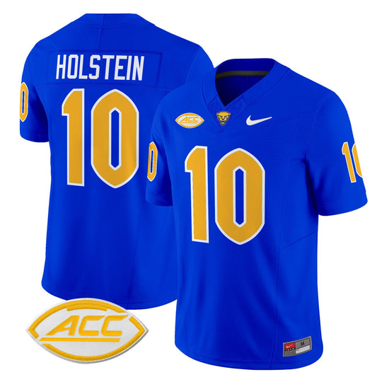 Eli Holstein Jersey #10 Pittsburgh Panthers 2025 Limited Stitched Royal