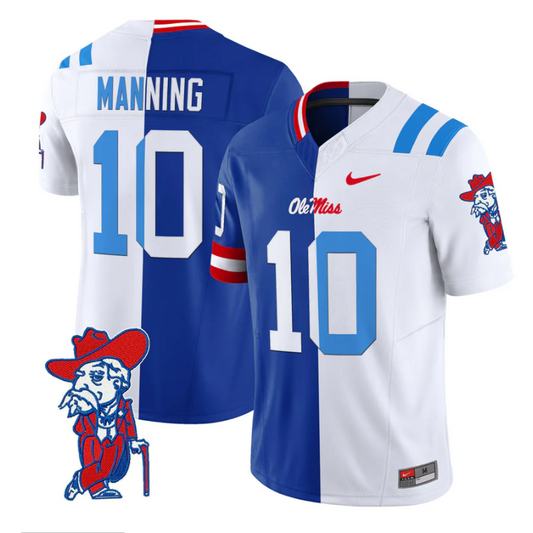Eli Manning Jersey #10 Ole Miss Rebels Split Vapor Limited All Stitched