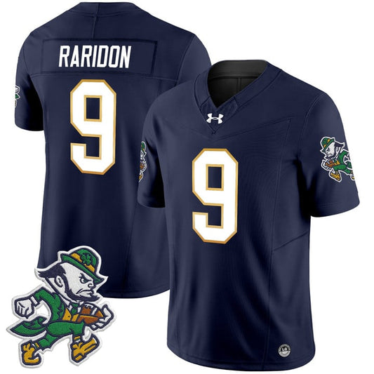 Eli Raridon Jersey #9 Notre Dame 2025 Gridiron Leprechaun Edition Navy