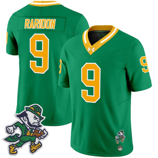 Eli Raridon Jersey #9 Notre Dame 2025 Gridiron Leprechaun Edition Throwback