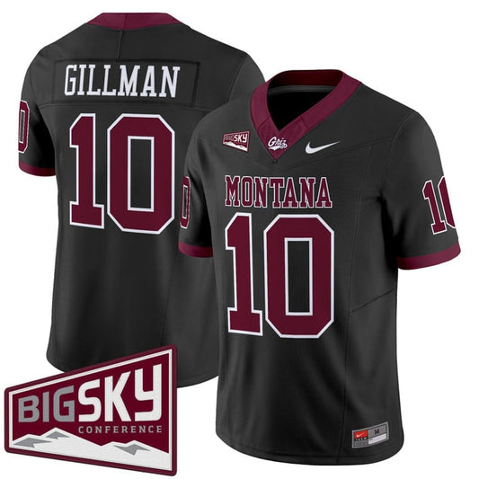 Eli Gillman Jersey #10 Montana Grizzlies 2025 Vapor Limited Stitched Black Alter