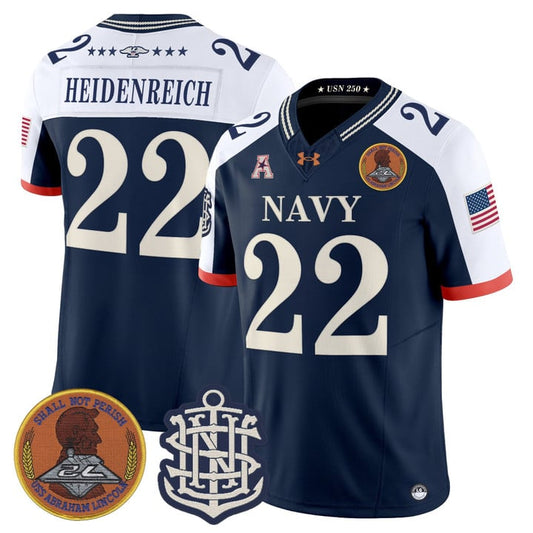 Eli Heidenreich Jersey #22 Navy Midshipmen 250th Anniversary Stitched