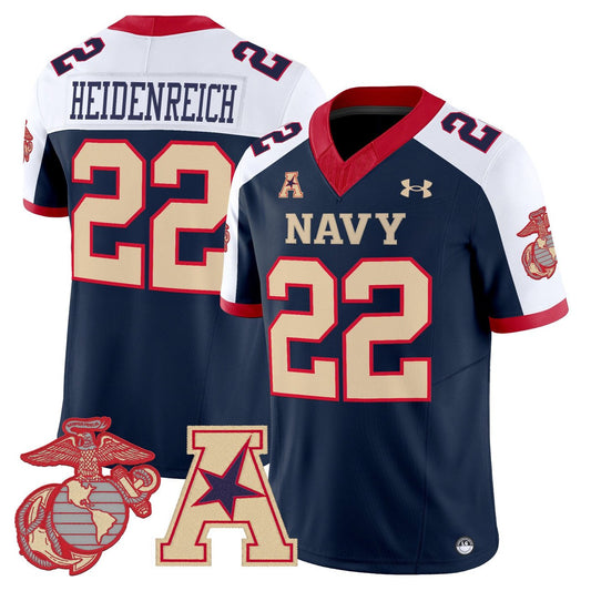 Eli Heidenreich Jersey #22 Navy Midshipmen Vapor USMC Premier Stitched