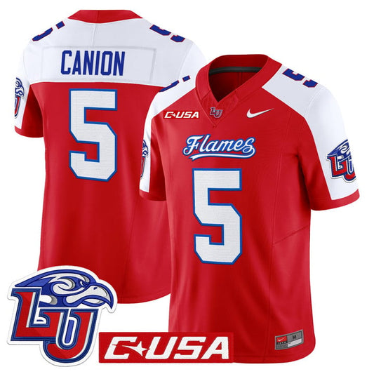Elijah Canion Jersey #25 Liberty Flames 2025 Vapor Limited Stitched Red Alter
