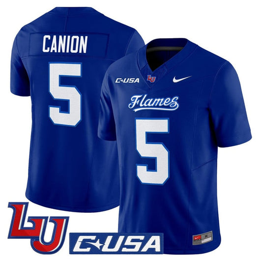 Elijah Canion Jersey #25 Liberty Flames 2025 Vapor Limited Stitched Mono Navy