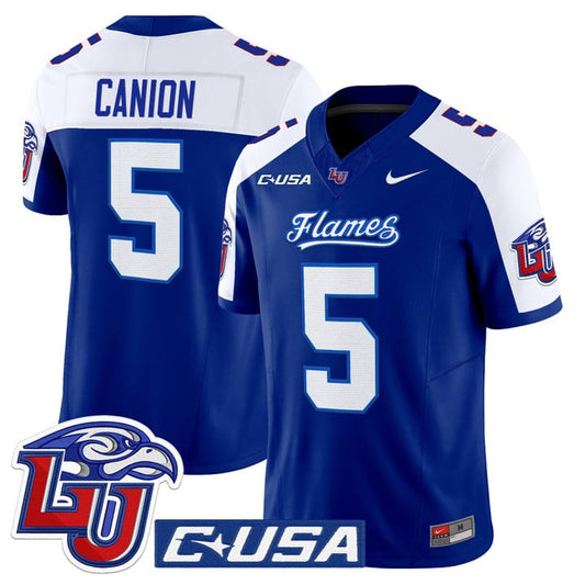 Elijah Canion Jersey #25 Liberty Flames 2025 Vapor Limited Stitched Navy Alter