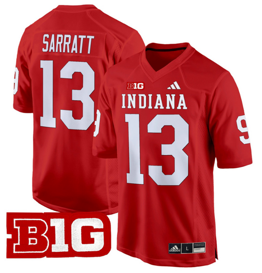 Elijah Sarratt Jersey #13 Indiana Hoosiers 2024 Game V2 Football Crimson
