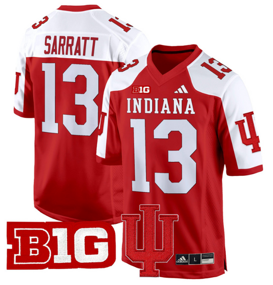 Elijah Sarratt Jersey #13 Indiana Hoosiers 2024 Game V2 Football Crimson Alternate