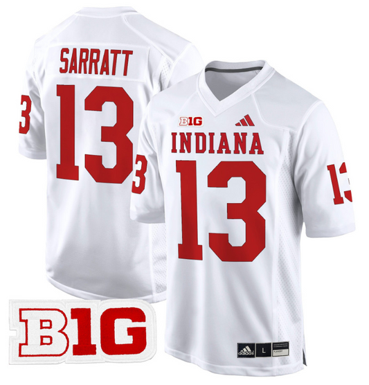 Elijah Sarratt Jersey #13 Indiana Hoosiers 2024 Game V2 Football White