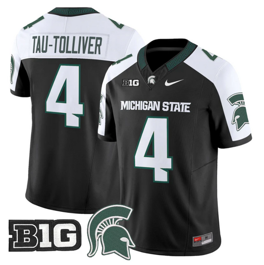 Elijah Tau-Tolliver Jersey #4 Michigan State Spartans 2025 Stitched Black Alter
