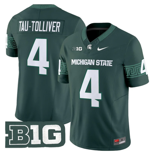 Elijah Tau-Tolliver Jersey #4 Michigan State Spartans 2025 Stitched Green