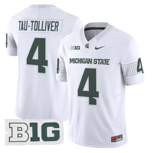 Elijah Tau-Tolliver Jersey #4 Michigan State Spartans 2025 Stitched White