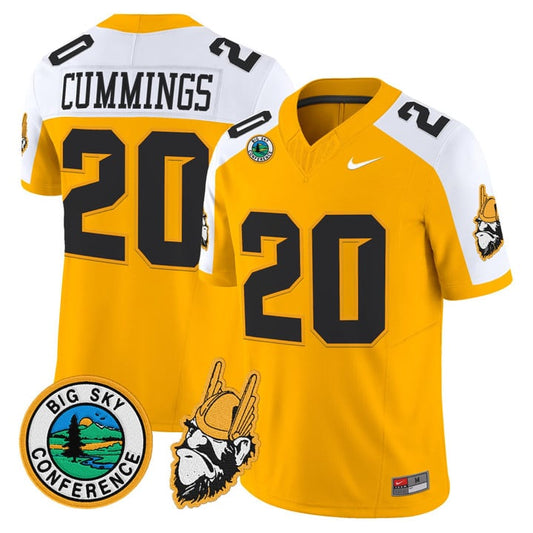 Elisha Cummings Jersey #20 Idaho Vandals 1975 Throwback Stitched Gold Alter