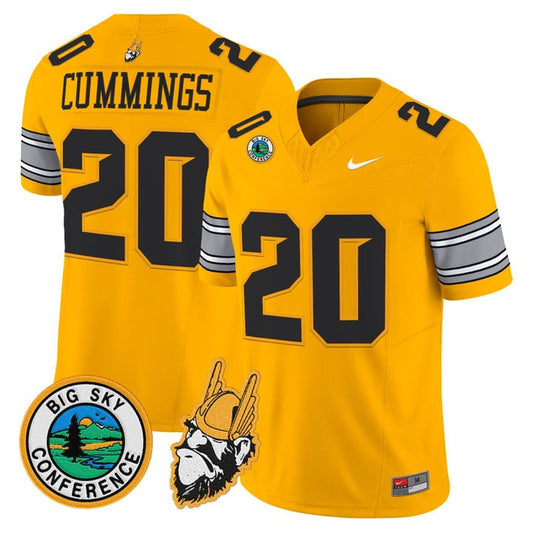Elisha Cummings Jersey #20 Idaho Vandals 1975 Throwback Limited Stitched Gold