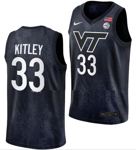 Elizabeth Kitley Jersey Virginia Tech Hokies College Basketball Black #33