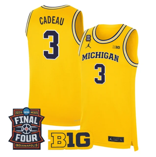 Elliot Cadeau Jersey #3 Michigan Wolverines 2026 Final Four Stitched Maize