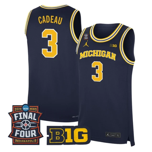 Elliot Cadeau Jersey #3 Michigan Wolverines 2026 Final Four Stitched Navy
