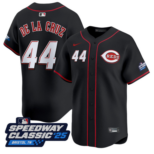 Elly De La Cruz Jersey #44 Cincinnati Reds Speedway Classic Stitched Black
