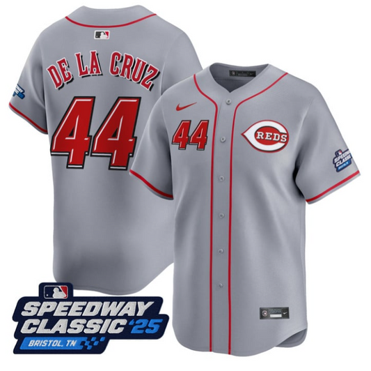 Elly De La Cruz Jersey #44 Cincinnati Reds Speedway Classic Stitched Gray