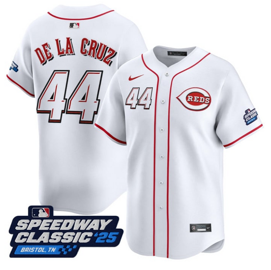Elly De La Cruz Jersey #44 Cincinnati Reds Speedway Classic Stitched White
