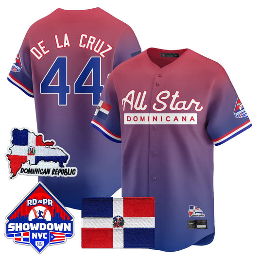 Elly De La Cruz Jersey #44 Dominican Republic Baseball All-Star 2025 Red Limited