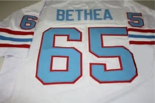 Elvin Bethea Jersey Houston Oilers Custom Throwback Football White