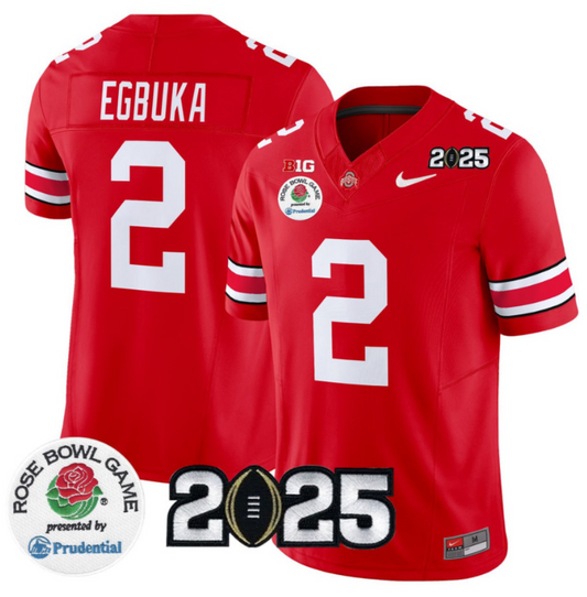 Emeka Egbuka Jersey #2 Ohio State Buckeyes Rose Bowl 2025 Football Scarlet