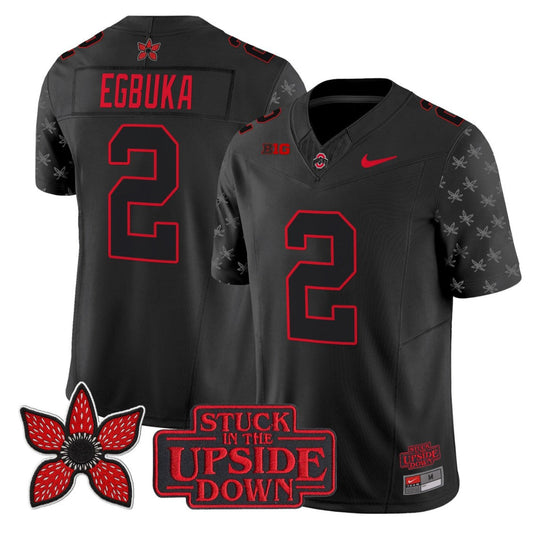 Emeka Egbuka Jersey #2 Ohio State Buckeyes Stranger Things Edition Stitched
