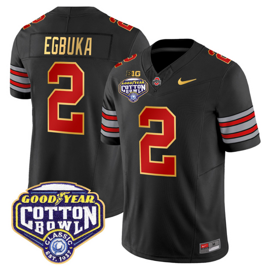 Emeka Egbuka Jersey #2 Ohio State 'Heritage Stripe' Cotton Bowl Black