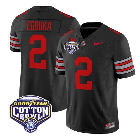 Emeka Egbuka Jersey #2 Ohio State Heritage Stripe 2025 Cotton Bowl Stitched