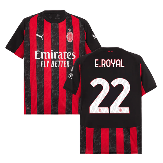 Emerson Royal 22 AC Milan 2025-26 Home Match Jersey – Black Red