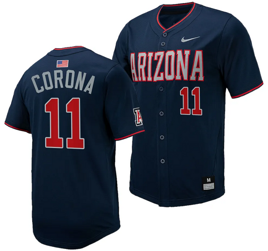 Emilio Corona Jersey #11 Arizona Wildcats Replica Baseball Full-Button Navy