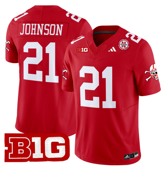 Emmett Johnson Jersey #21 Nebraska Cornhuskers 2024 Vapor V2 Football Red