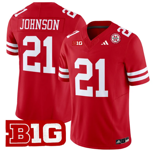 Emmett Johnson Jersey #21 Nebraska Cornhuskers Vapor Limited Football Scarlet