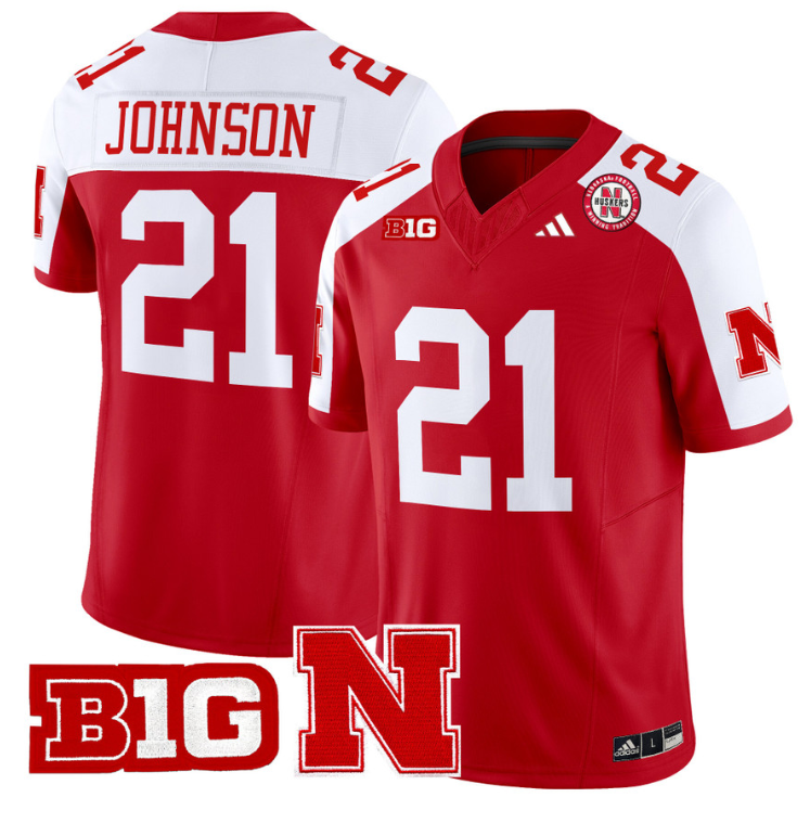 Emmett Johnson Jersey #21 Nebraska Cornhuskers Vapor Limited Football Scarlet Alternate